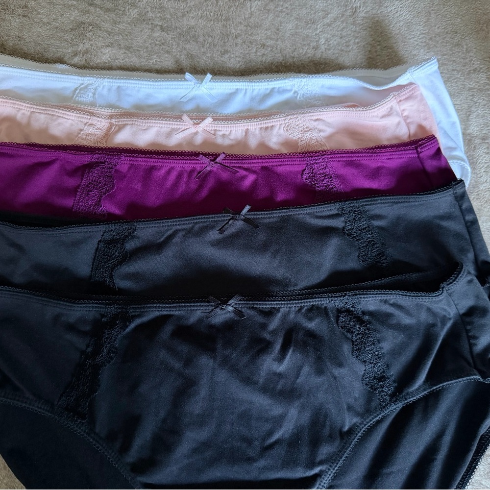 Karen Neuburger Black Lace Trim Panties Size XL NWOB